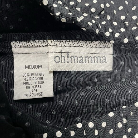 Vintage Oh Mamma Designs Womens Pants Size Medium Black With White Polka Dots - Picture 7 of 11